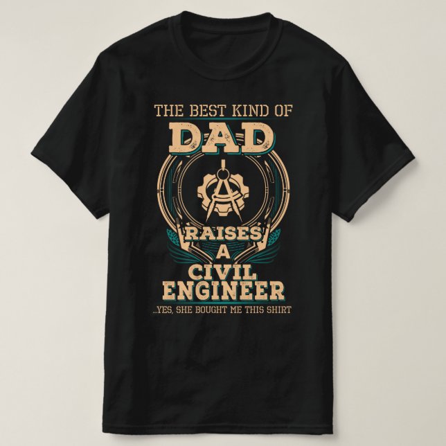 Proud Civil Ingenjör Pappa T Shirt (Design framsida)