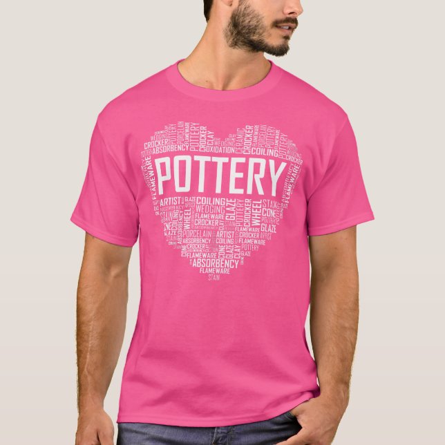 Proud Clay Pottery Heart för keramiska artister T Shirt (Framsida)