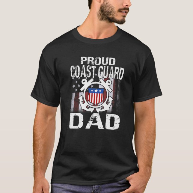 Proud Coast Guard Dad Tee U.S Coast Guard Veteran (Framsida)
