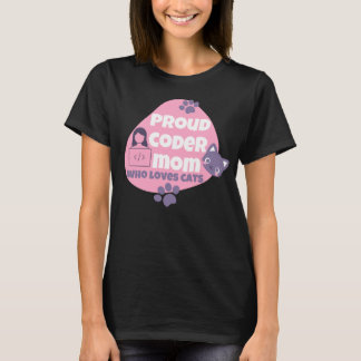 PROUD CODER MAMMA WHO KÄRLEK CATS - CODER MAMMA T SHIRT