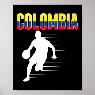 Proud Colombia Sketll Fläkt Jersey Colombia Flagga Poster