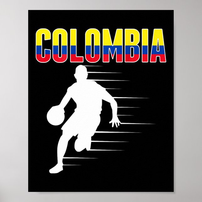 Proud Colombia Sketll Fläkt Jersey Colombia Flagga Poster (Framsidan)