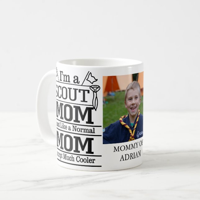 Proud Coola Scout Mamma Photo Kaffemugg (Framsida vänster)