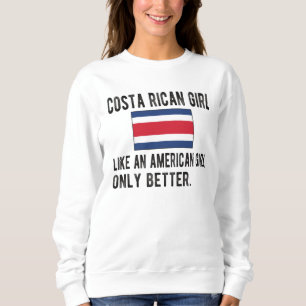 Proud Costa Rican Girl Costa Rica Flagga Roots T Shirt