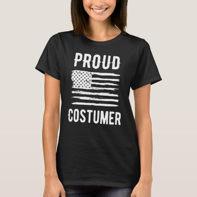 Proud Costumer Profession American Flag T Shirt (Framsida)