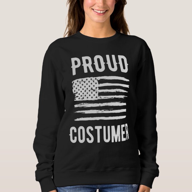 Proud Costumer Profession American Flag T Shirt (Framsida)