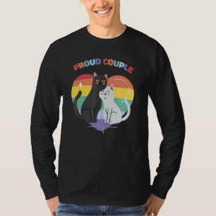 Proud Couple Cat Lgbt Gay Lesbisk Rainbow Pride M T Shirt