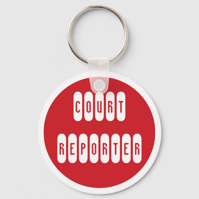 Proud Court Reporter röd, vit nyckelkedja Nyckelring (Framsida)