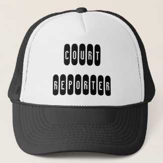 Proud Court Reporter svartvit brev hat Keps