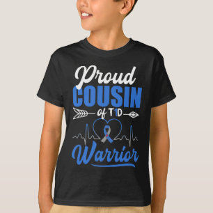 Proud Cousin of T1d Warrior Diabetes Awareness Blu T Shirt