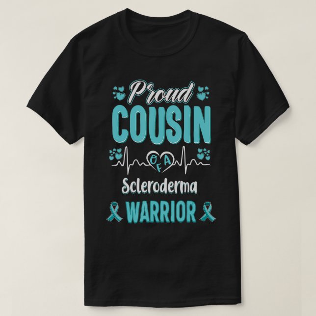 proud Cousin Scleroderma warrior awareness ribbon  T Shirt (Design framsida)