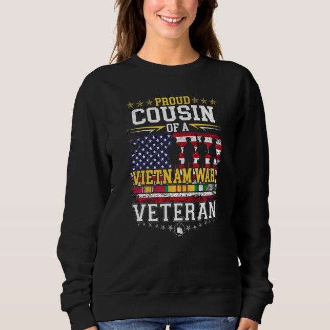 Proud Cousin Vietnam War Veteran Matching Brother  T Shirt (Framsida)