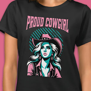 Proud Cowgirl Western Pop Art Aesthetic Graphic T Shirt