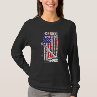 Proud Crane Operator American Flag Crane Driver  1 T Shirt