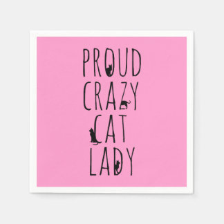 Proud Crazy Cat Dam Pappersservett