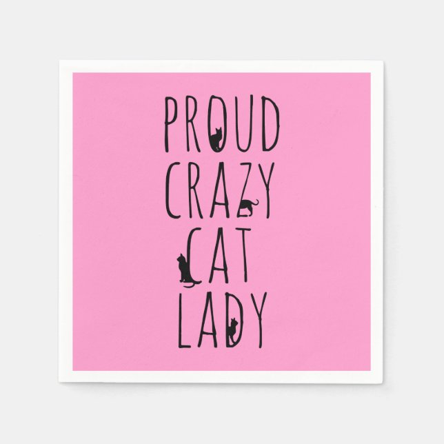 Proud Crazy Cat Dam Pappersservett (Framsidan)