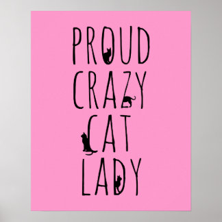 Proud Crazy Cat Dam Poster