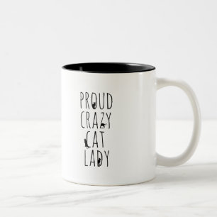 Proud Crazy Cat Dam Två-Tonad Mugg