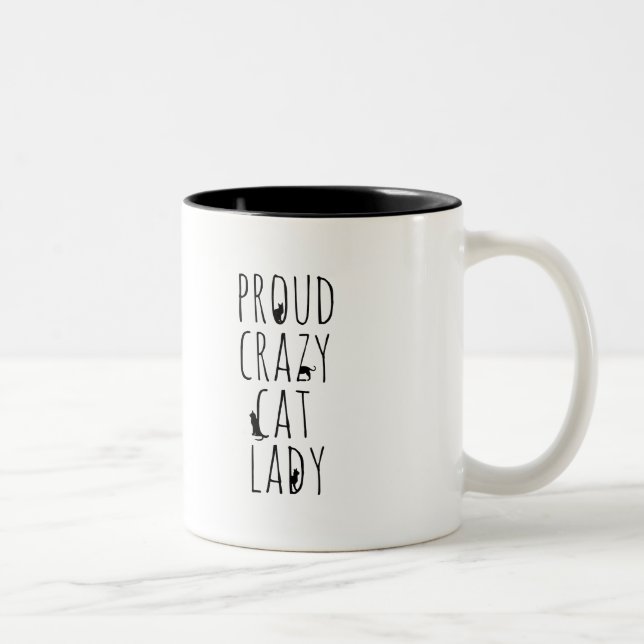 Proud Crazy Cat Dam Två-Tonad Mugg (Höger)