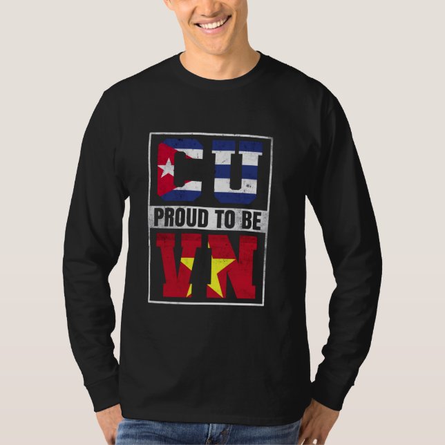 Proud Cuban vietnamese Mix Cuba och Vietnam Herita T Shirt (Framsida)