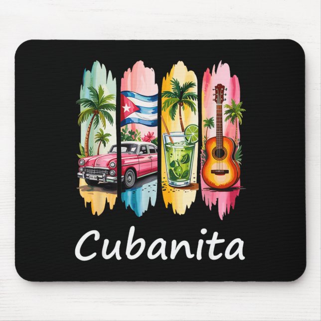 Proud Cubanita Cuban Flag Guitar Mojito Car Design Musmatta (Framsidan)
