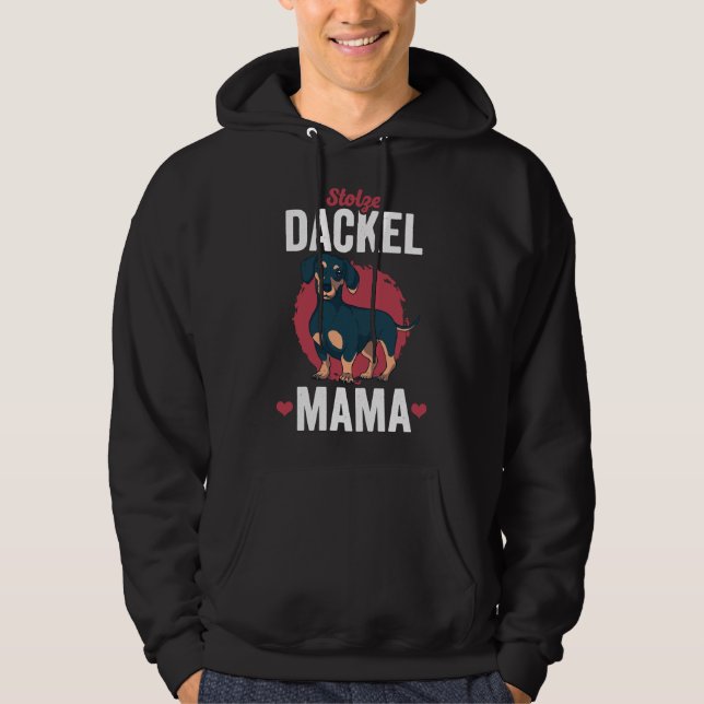 Proud Dachshund Mamma Hund Idea Hoodie (Framsida)