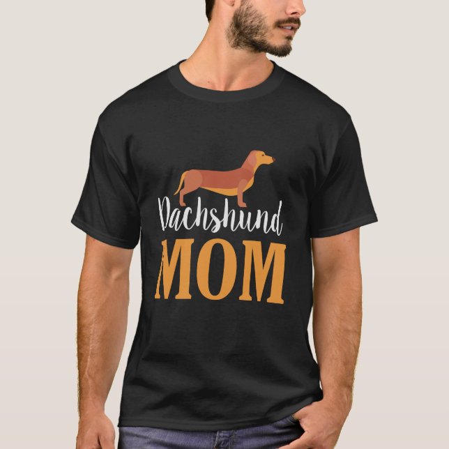 Proud Dachshund Mamma T Shirt (Framsida)