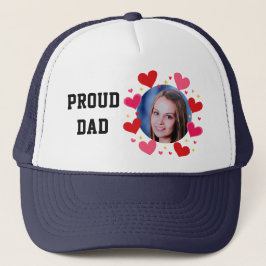 Proud Dad Custom Photo Text Hearts Personalized Keps