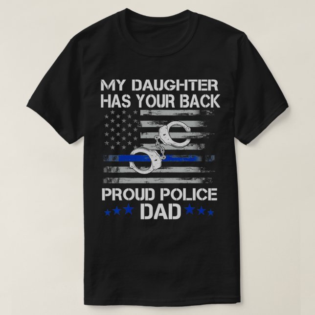 Proud Dad of a Police Officer design  Thin Blue Li T Shirt (Design framsida)