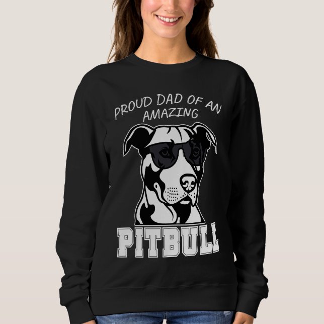 Proud Dad of an Amazing Pitbull Saying Dog Men Pit T Shirt (Framsida)