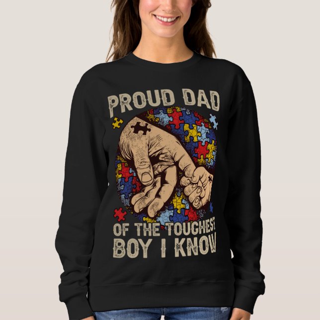 Proud Dad Of The Toughest Boy I Know  Autism Aware T Shirt (Framsida)