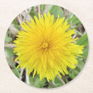 Proud Dandelion Flower. Underlägg Papper Rund