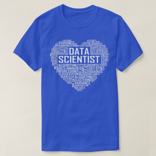 Proud Data Scientist Heart Gift Data Science Gradu T Shirt (Design framsida)