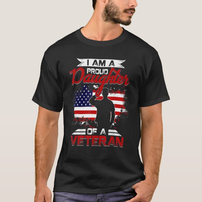 Proud Daughter Veteran Nothing Scares Patriotic Ve T Shirt (Framsida)