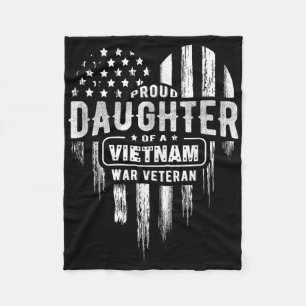 Proud Ddotter Vietnam Vet Pappa Veterans Day Ameri Fleecefilt