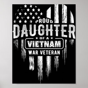 Proud Ddotter Vietnam Vet Pappa Veterans Day Ameri Poster