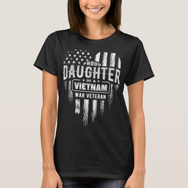 Proud Ddotter Vietnam Vet Pappa Veterans Day Ameri T Shirt (Framsida)