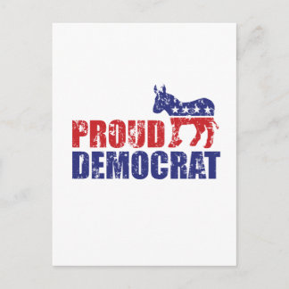 Proud Democrat Donkey Distress Vykort