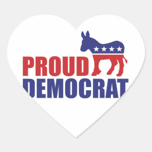 Proud Democrat Donkey Hjärtformat Klistermärke