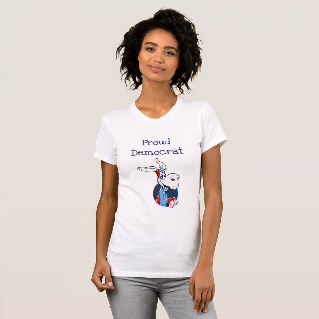 Proud Democrat Donkey Polisskirt Tee Shirt (Hel framsida)