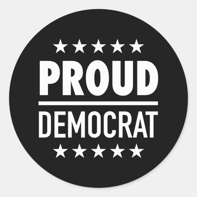 Proud Democrat Runt Klistermärke (Framsida)