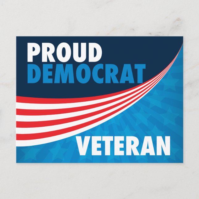 Proud Democrat Veteran Vykort (Framsida)