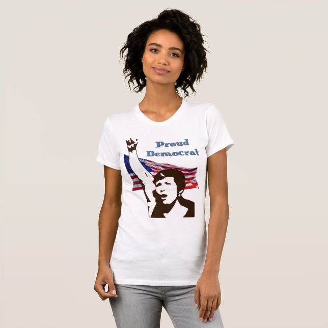 Proud Democrat Woman Anti-Trump Democrat Shirt Tee Shirt (Hel framsida)