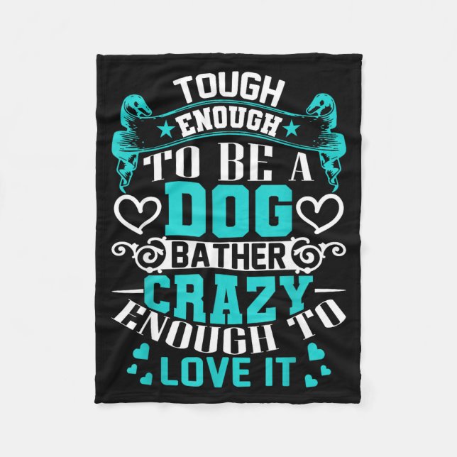 Proud Dog Bather Insrational Quotes Funny Groomer  Fleecefilt (Framsidan)