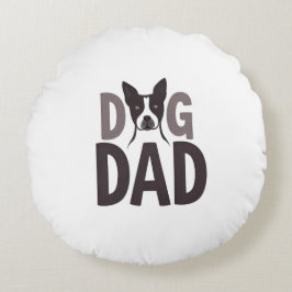 Proud Dog Dad Apparel & Accessories Rund Kudde