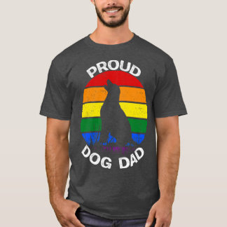 Proud Dog Dad Pride Rainbow vintage T Shirt