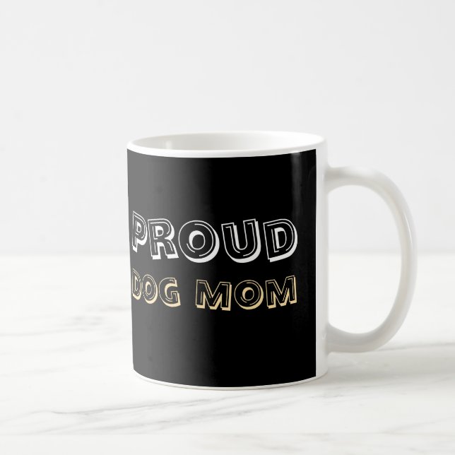 Proud Dog Mom Paw Print Minimal Design Kaffemugg (Höger)