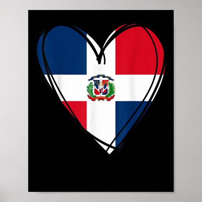 Proud Dominican Boy Girl Aunt Dad Mama Cool Flag H Poster (Framsidan)