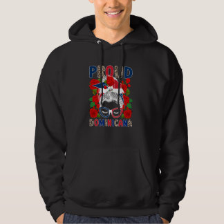 Proud Dominicana Messy Bun Dominikanska republiken Hoodie