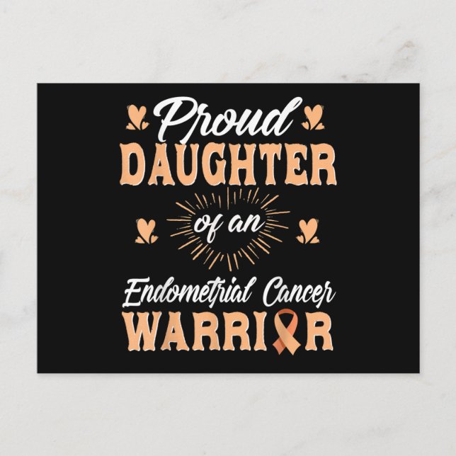 Proud Dotter Endometrial Uterine Cancer Warrior Vykort (Framsida)